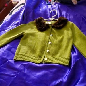 Faux fur cardigan sweater